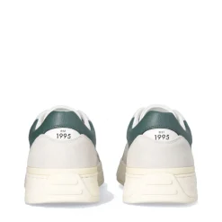 Sneakers Uomo LIU JO Boy 02 in Pelle Bottalata Bianca con Dettaglio Verde