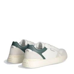 Sneakers Uomo LIU JO Boy 02 in Pelle Bottalata Bianca con Dettaglio Verde