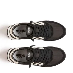 Sneakers Uomo WUSHU RUYI Club 45 in Suede e Nylon Black e White