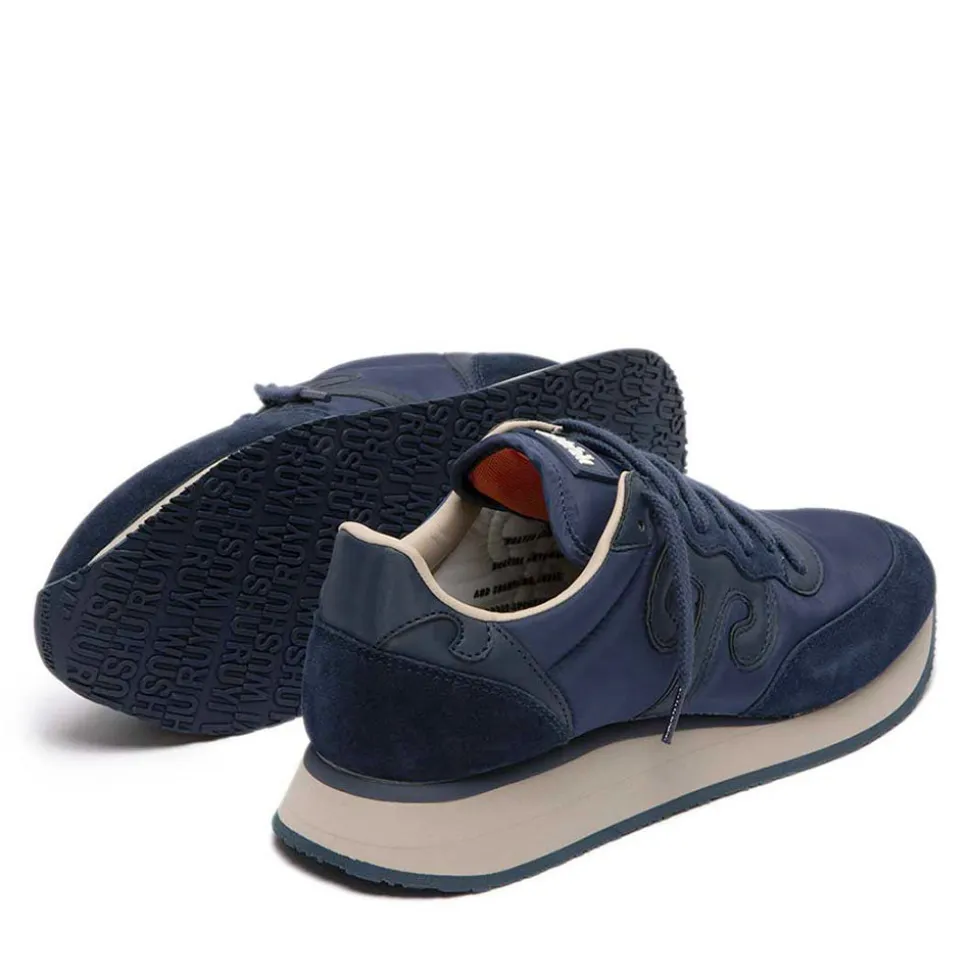 Sneakers Uomo WUSHU RUYI Master 663 in Nylon e Suede Deep Blue Pacific Ocean e Gray Whale