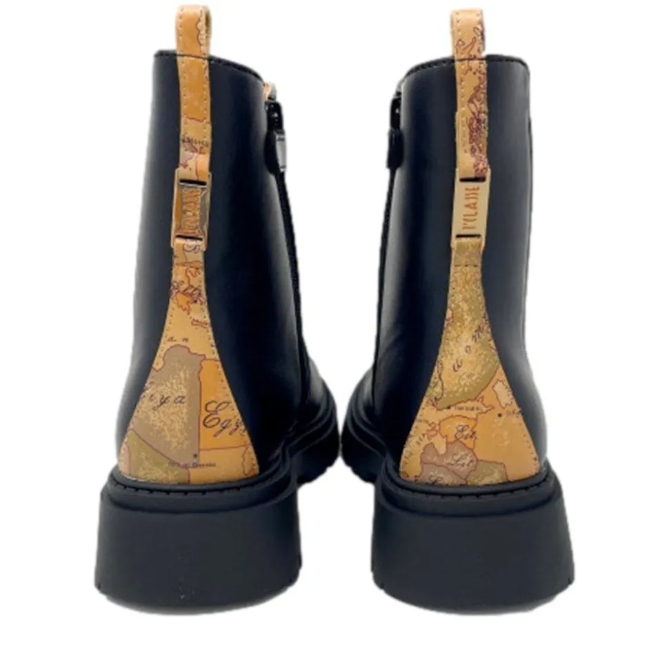 Stivaletti Beatles 1A Classe Alviero Martini Neri con Inserto Geo Beige 2307