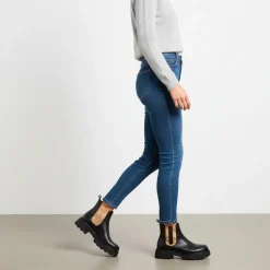 Stivaletti Beatles Donna 1A Classe Alviero Martini in Eco Nappa Nera con Inserto Elastico stampa Geo Classic 1237