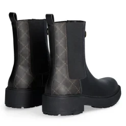 Stivaletti Beatles Donna LIU JO London 02 in Pelle Nera con Inserti Monogram