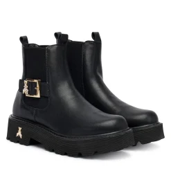 Stivaletti Beatles PATRIZIA PEPE Girl linea Fly Strass in Pelle Nera