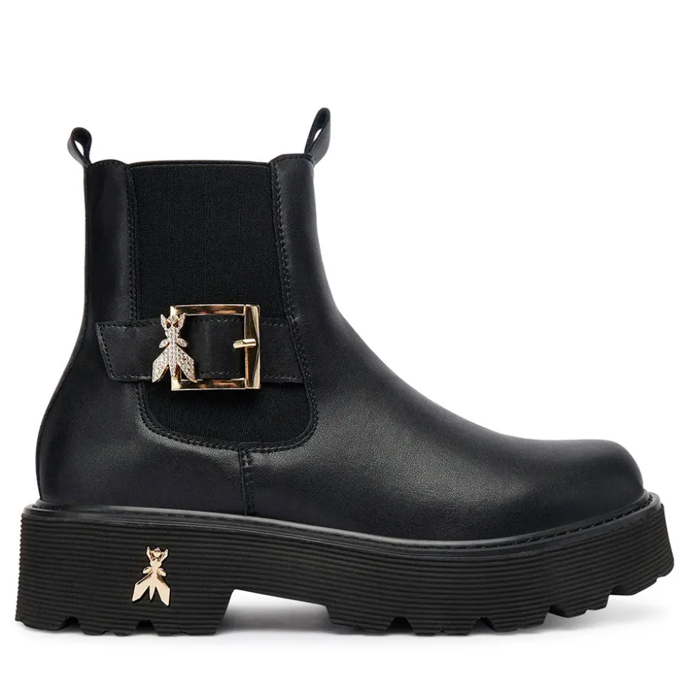 Stivaletti Beatles PATRIZIA PEPE Girl linea Fly Strass in Pelle Nera