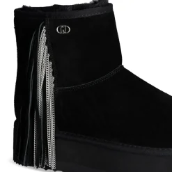 Stivaletti Donna Platform Imbottiti LIU JO Jane 09 in Suede Nero con Frange