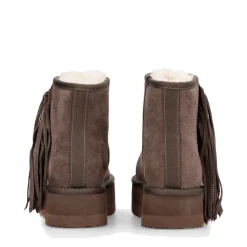 Stivaletti Donna Platform Imbottiti LIU JO Jane 09 in Suede color Ebano con Frange