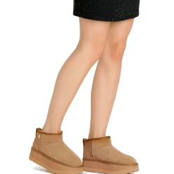Stivaletti Donna Platform LIU JO Jane 01 Imbottiti in Suede color Cognac