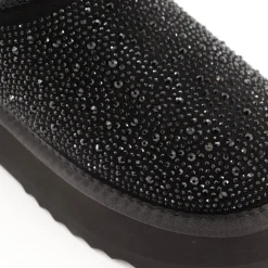 Stivaletti Imbottiti Platform S by MASSIMO SANTINI linea Spilla 01 in Velour Nero con Strass