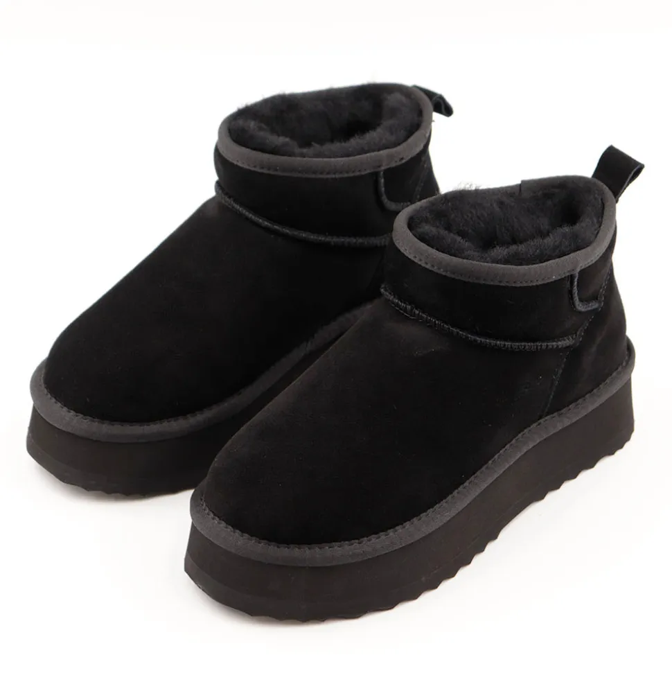Stivaletti Imbottiti Platform S by MASSIMO SANTINI linea Springer 08 in Velour Nero