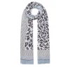 Stola Donna 90 x 180 cm LIU JO in Modal stampa Animalier Dusty Blue