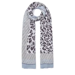 Stola Donna 90 x 180 cm LIU JO in Modal stampa Animalier Dusty Blue