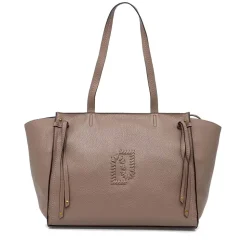 Tote Bag Large Donna LIU JO effetto Bottalato Marrone con Logo Ricamato