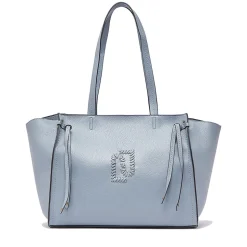 Tote Bag Large Donna LIU JO effetto Bottalato Azzurro con Logo Ricamato
