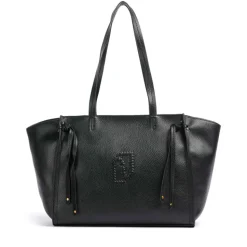 Tote Bag Large Donna LIU JO effetto Bottalato Nero con Logo Ricamato