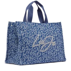 Tote Bag Large LIU JO in Denim stampa Animalier