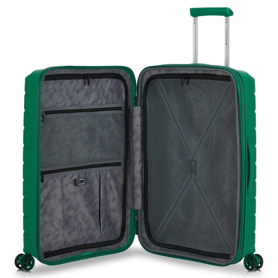 Trolley Rigido Medio Espandibile 4 Ruote RONCATO Linea B-Flying colore Verde Brillante