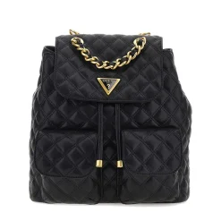 Zaino Donna GUESS Linea Giully Colore Nero Chiuso con Pattina e Coulisse