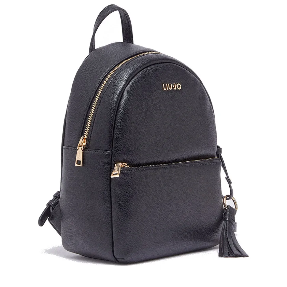 Zaino Donna LIU JO Better stampa Bottalata Nera con Charm