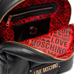 Zaino Donna LOVE MOSCHINO linea Puffy Logo Trapuntato Imbottito Nero