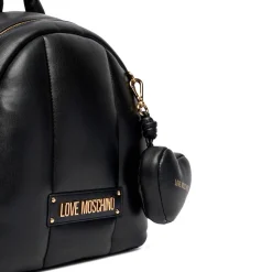 Zaino Donna LOVE MOSCHINO linea Puffy Logo Trapuntato Imbottito Nero