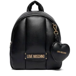 Zaino Donna LOVE MOSCHINO linea Puffy Logo Trapuntato Imbottito Nero