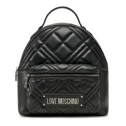 Zaino Donna LOVE MOSCHINO linea Quilted Trapuntato Nero e Nikel