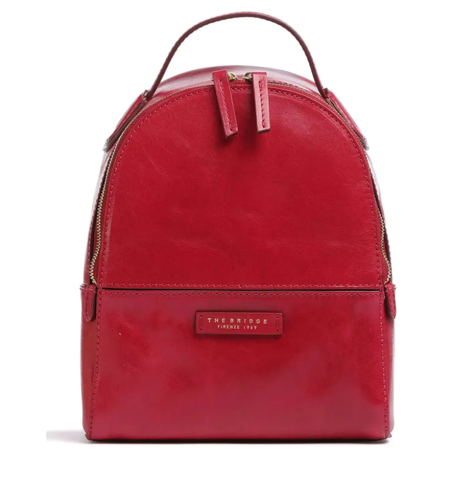 Zaino Donna Medio THE BRIDGE linea Elettra in Pelle Rosso Berry