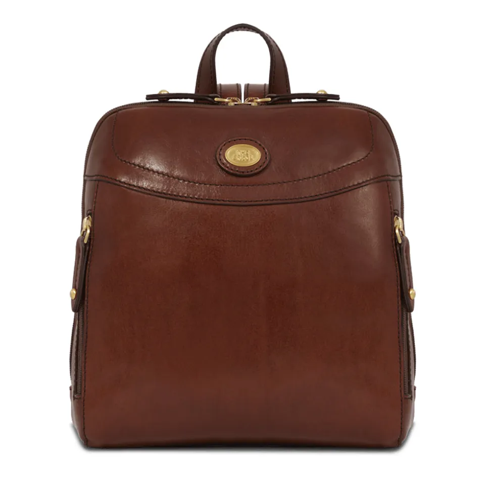 Zaino Donna THE BRIDGE in Pelle Marrone linea Story Made in Italy