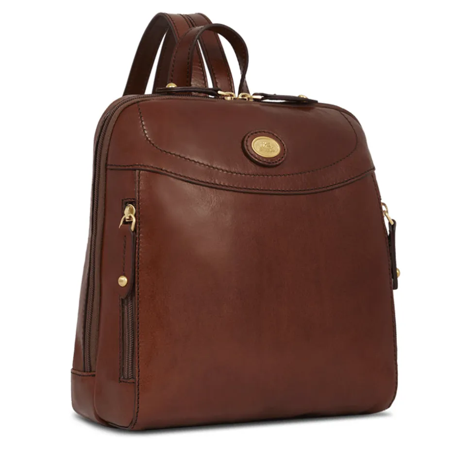 Zaino Donna THE BRIDGE in Pelle Marrone linea Story Made in Italy