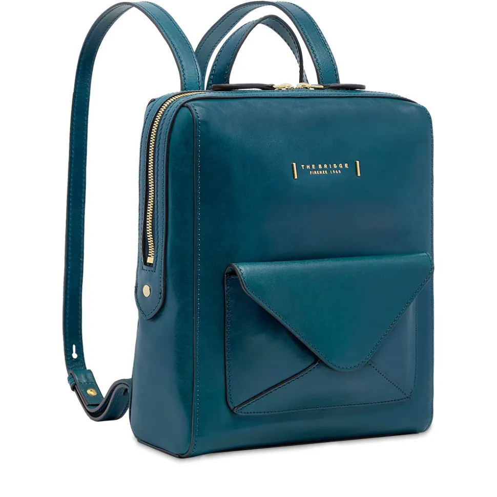 Zaino Donna THE BRIDGE linea Frida in Pelle Blu Pavone