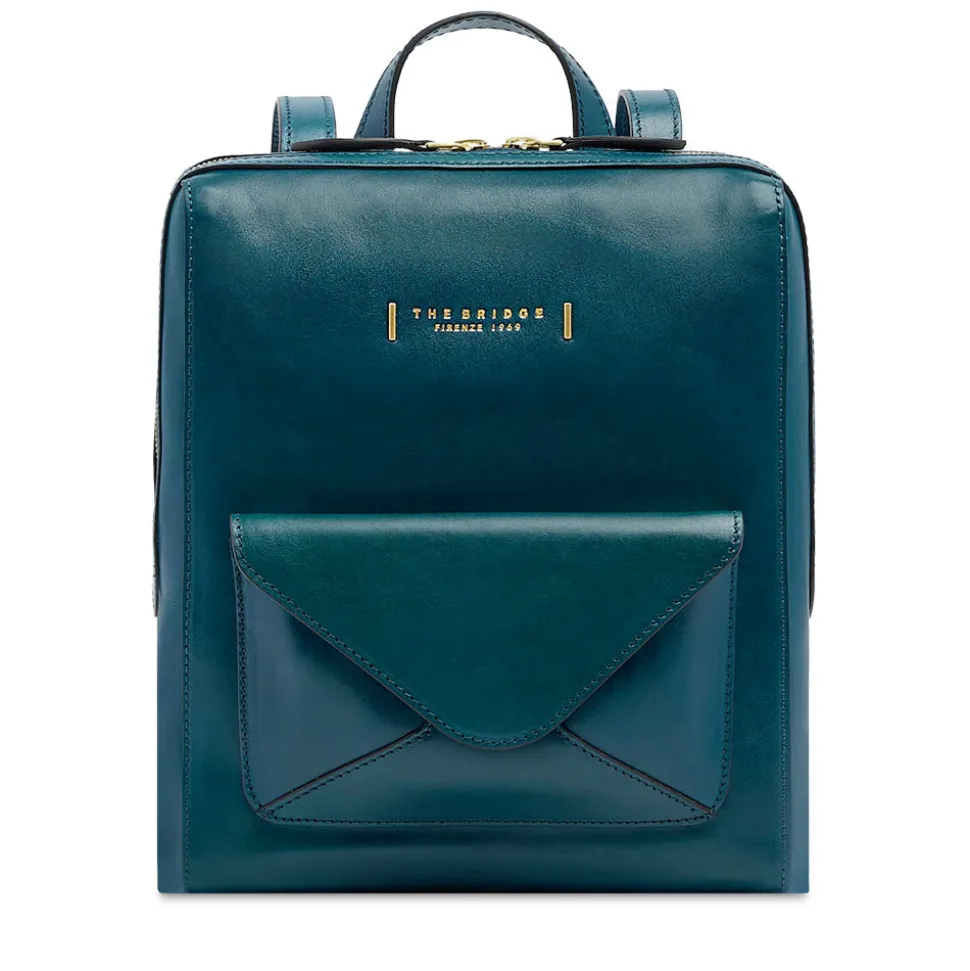 Zaino Donna THE BRIDGE linea Frida in Pelle Blu Pavone
