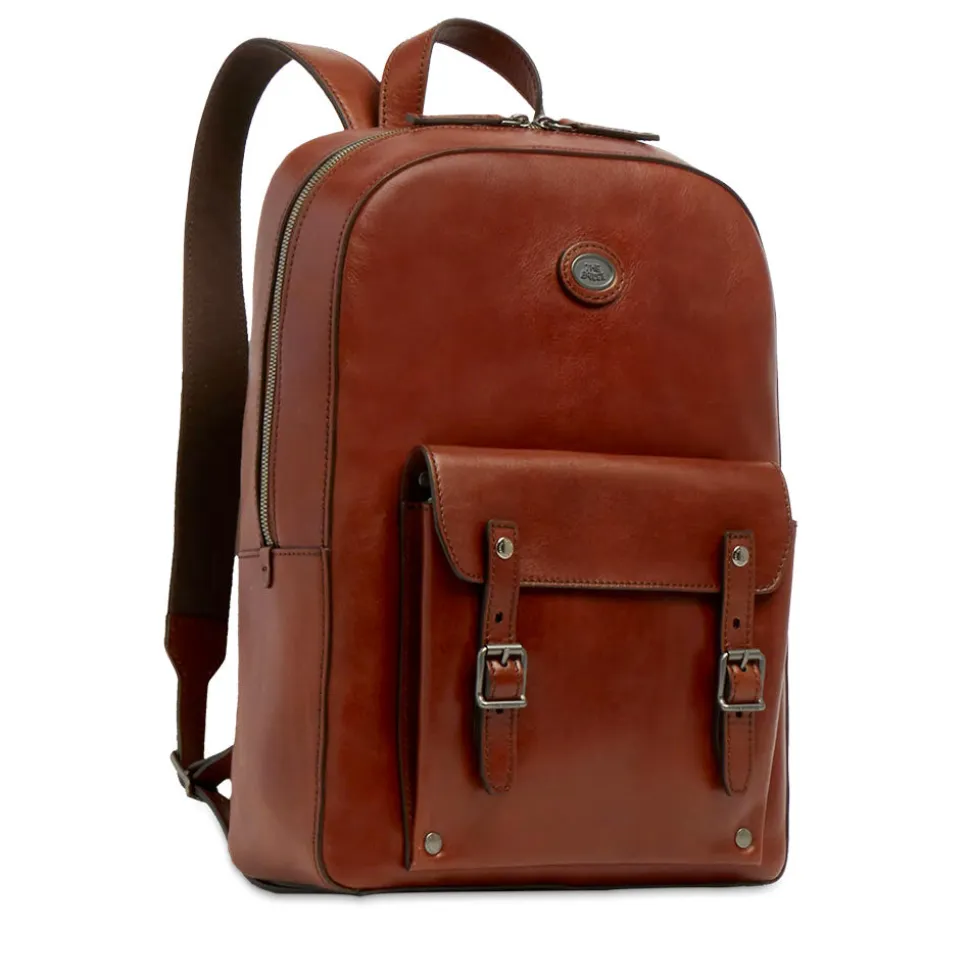 Zaino Uomo THE BRIDGE linea Galileo in Pelle Marrone